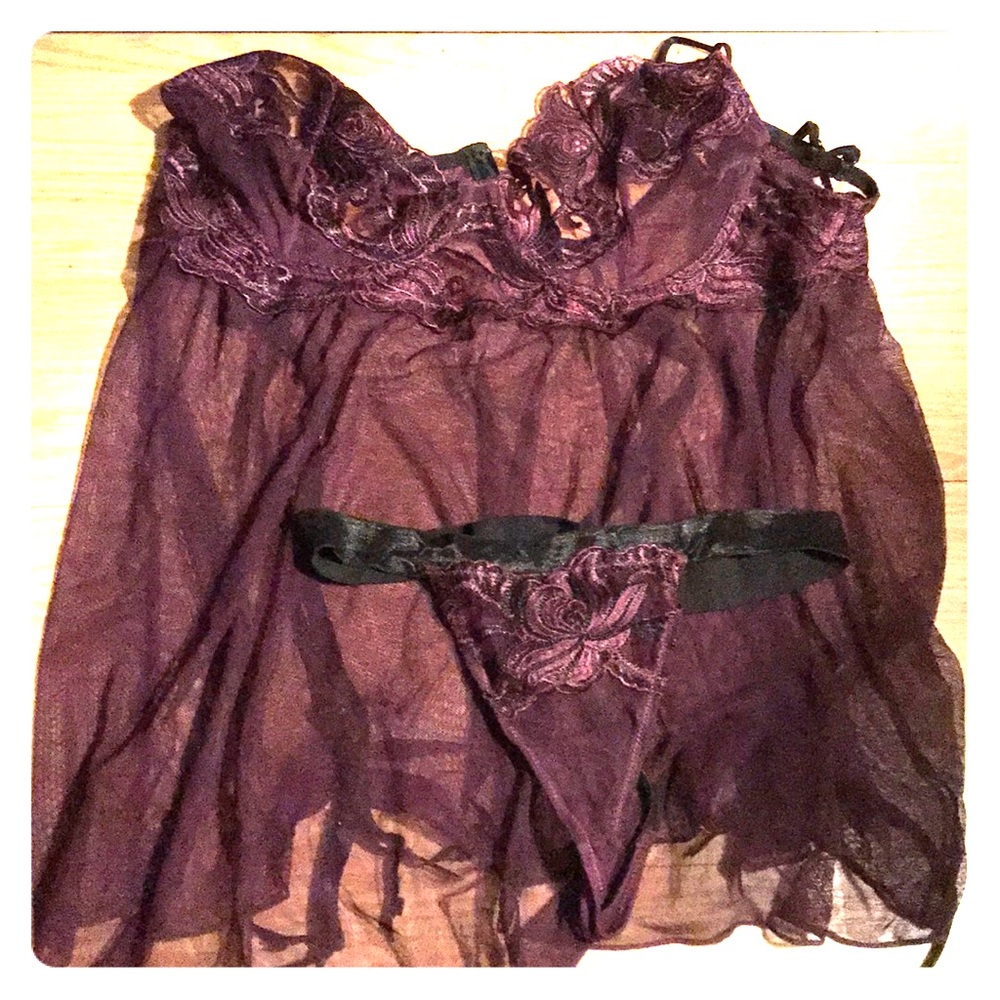 Dreamgirl sheer mesh babydoll set